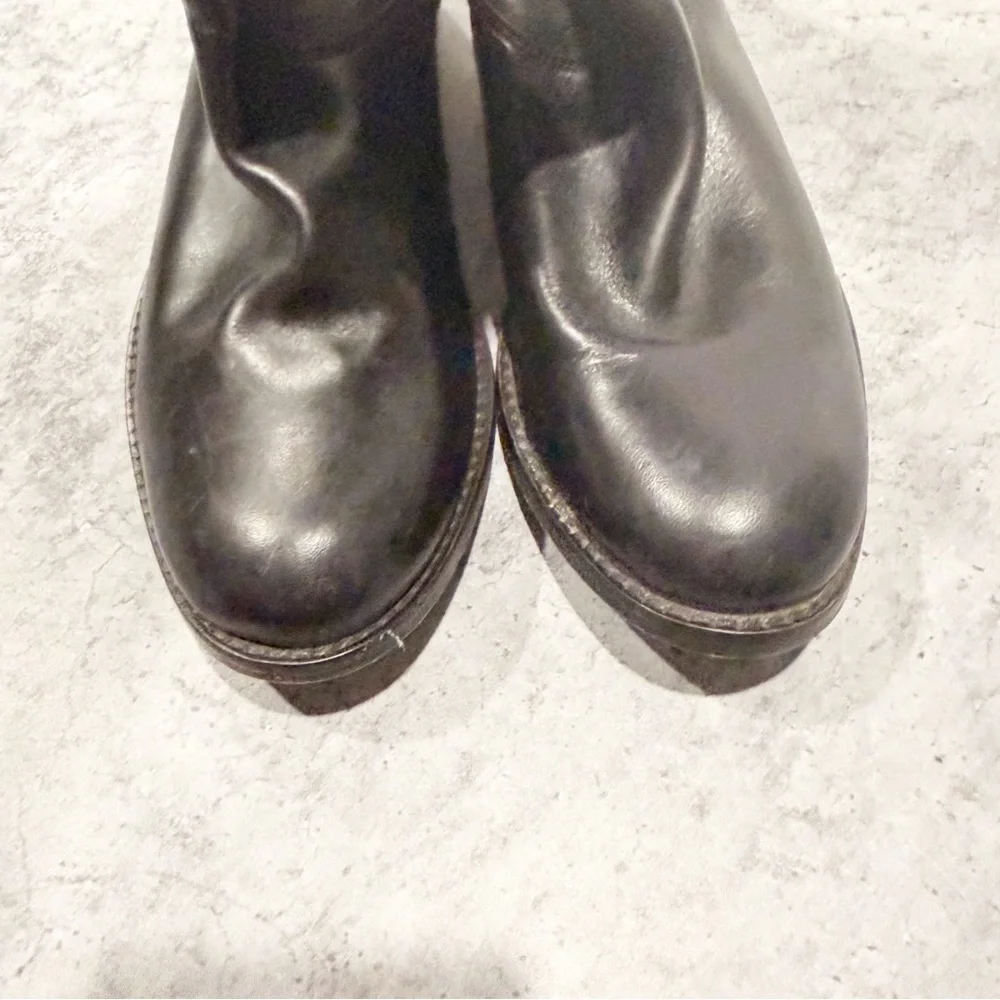 Frye MELISSA BUTTON BACK ZIP BOOT 3470835 Black Tall Leather Size 6.5